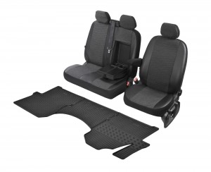 Passgenaue Sitzbezüge und Gummifußmatten geeignet für VW Crafter 2006-2017 - VIVA ein Set