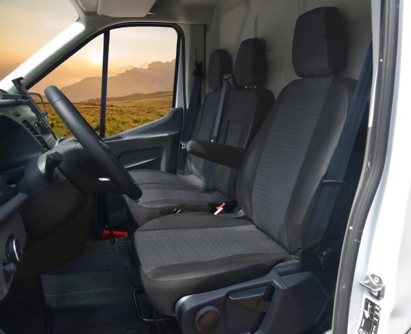 Autositzbezüge passend für Ford Transit VII / VIII ab 2014 / Facelift ab 2020 – Polstermaterial mit Kunstleder