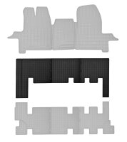 Gummimatten für  Ford Transit Custom ab 2012- 2024  2 Reihe - 3-teiliges Set