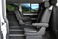 Autositzbezüge passend für VW T6 ab 2015 und T6.1 ab 2019 Multivan – Velourimitat mit Kunstleder