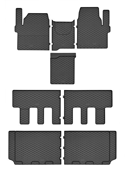 Gummimatten für Ford Tourneo Custom ab 2024 | 8/9 Sitze + tunel - 8-teiliges Set