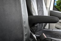 Autositzbezüge passend für Ford Transit Custom II ab 2024 – Velourimitat mit Kunstleder