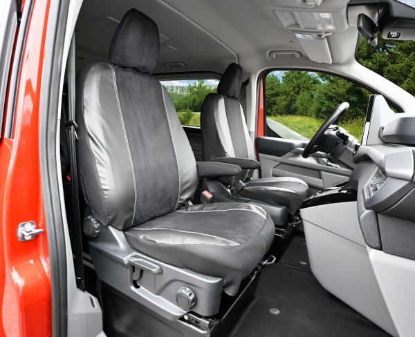 Autositzbezüge passend für Ford Tourneo Custom II ab 2024 – Velourimitat mit Kunstleder