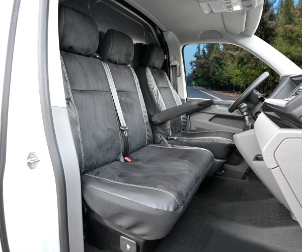 Autositzbezüge passend für VW T6.1 ab 2019 – Velourimitat mit Kunstleder