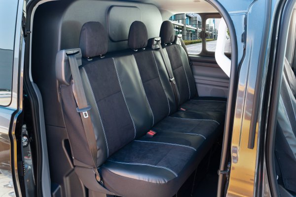 Autositzbezüge passend für Ford Transit Custom II ab 2024 – Velourimitat mit Kunstleder
