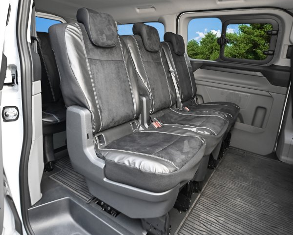 Autositzbezüge passend für VW T7 Transporter ab 2025 – Velourimitat mit Kunstleder