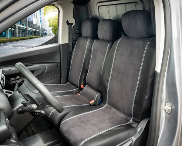 Autositzbezüge passend für Toyota Proace City ab 2019 bis 2023 – Velourimitat mit Kunstleder