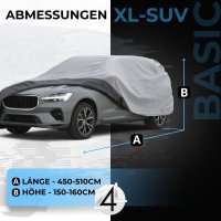 Autoabdeckung für Hyundai Santa Fe II, III, IV, V 2006 / 2012 / 2018 / 202 UV-Beständig, Robuste PP-Karosserieschutzplane, Für Außen, Grau