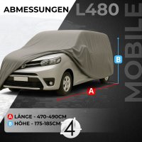 Autoplane für Mercedes Vito W447 Kompakt Bj. 2014- / 2024 - 4-lagig wetterfest atmungsaktiv