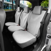 Autositzbezüge passend für Peugeot Partner ab 2019 bis 2023 und Facelift ab 2023 – Wasserabweisender Stoff aus klassischer Webstruktur