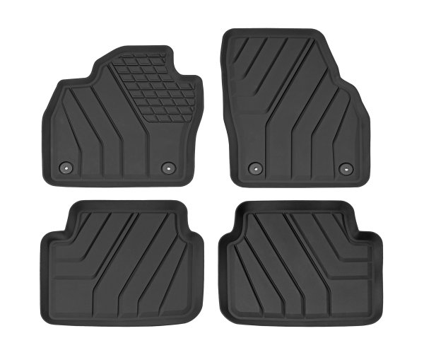 Automatten für Skoda Kamiq ab 2019- Schwarz, Mit erhöhtem Rand, TPE (Thermoplastisches Elastomer)