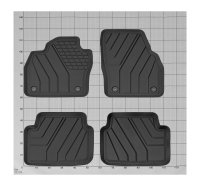 Automatten für Skoda Kamiq ab 2019- Schwarz, Mit erhöhtem Rand, TPE (Thermoplastisches Elastomer)