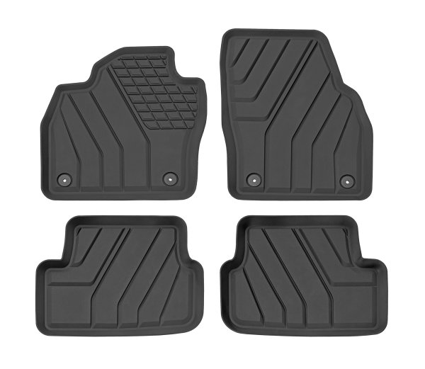 Automatten für Audi A1 II ab 2018- Schwarz, Mit erhöhtem Rand, TPE (Thermoplastisches Elastomer)