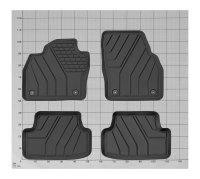 Automatten für VW T-Cross ab 2018- Schwarz, Mit erhöhtem Rand, TPE (Thermoplastisches Elastomer)