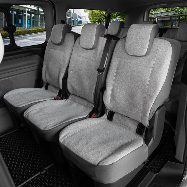 Autositzbezüge passend für VW T7 Transporter ab 2024 – Wasserabweisender Stoff aus klassischer Webstruktur