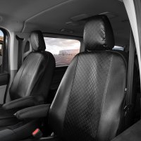 Autositzbezüge passend für FORD Transit Custom / Tourneo Custom ab 2024 – Kunstleder mit Steppung - mit 2 Armlehnen