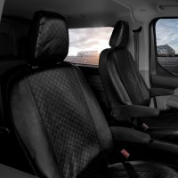 Autositzbezüge passend für FORD Transit Custom / Tourneo Custom ab 2024 – Kunstleder mit Steppung - mit 4 Armlehnen