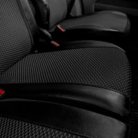 Autositzbezüge passend für Ford Transit Custom II ab 2024 – Polstermaterial mit Kunstleder an den Seiten