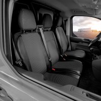 Autositzbezüge passend für Ford Transit Custom II ab 2024 – Polstermaterial mit Kunstleder an den Seiten