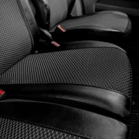 Autositzbezüge passend für Ford Tourneo Custom II ab 2024 – Polstermaterial mit Kunstleder an den Seiten
