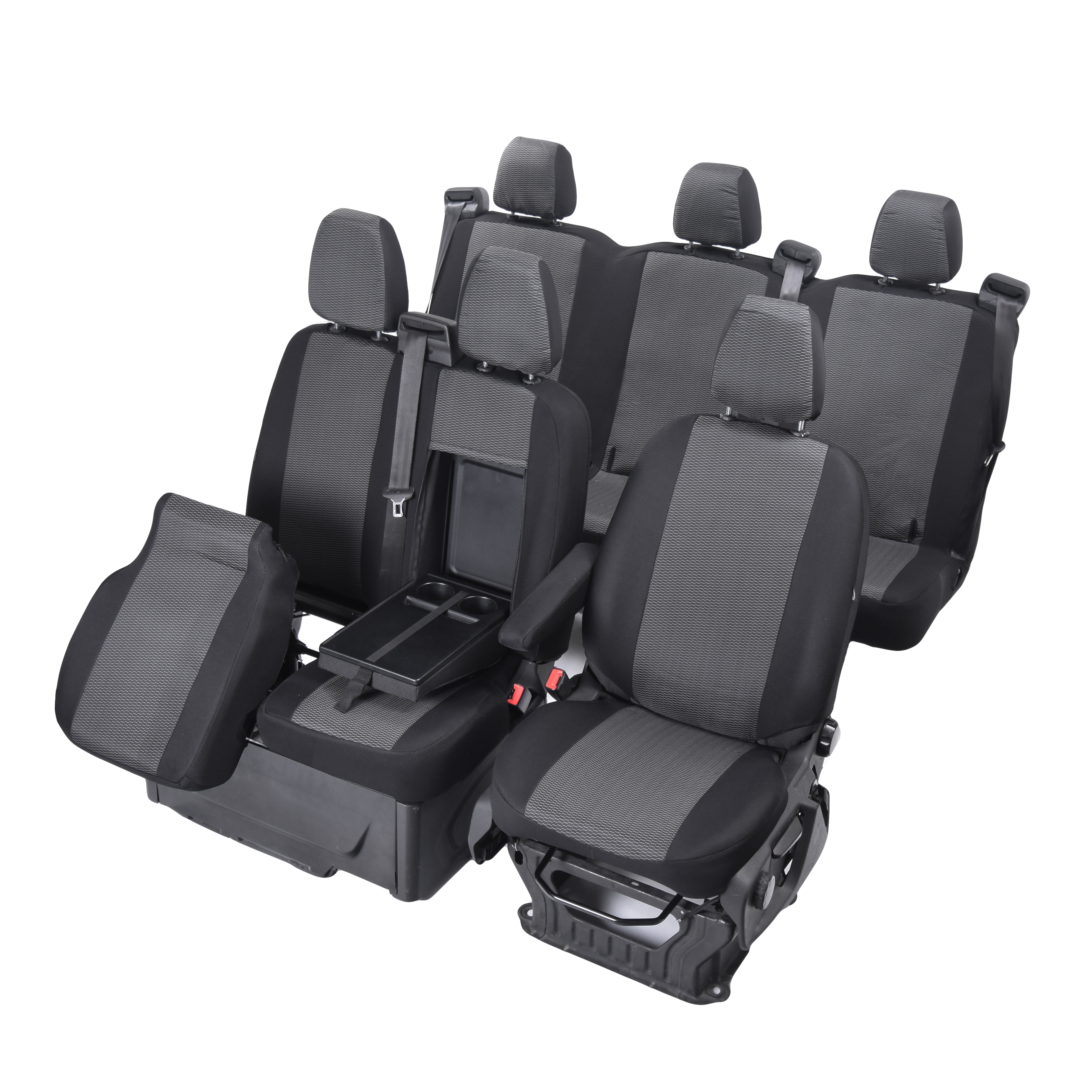 6 Sitzer PASSGENAUE SITZBEZÜGE LUX geeignet für Ford Transit ab 2014- ab  2020